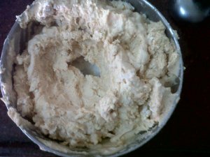 the dough made of rice flour and besan
